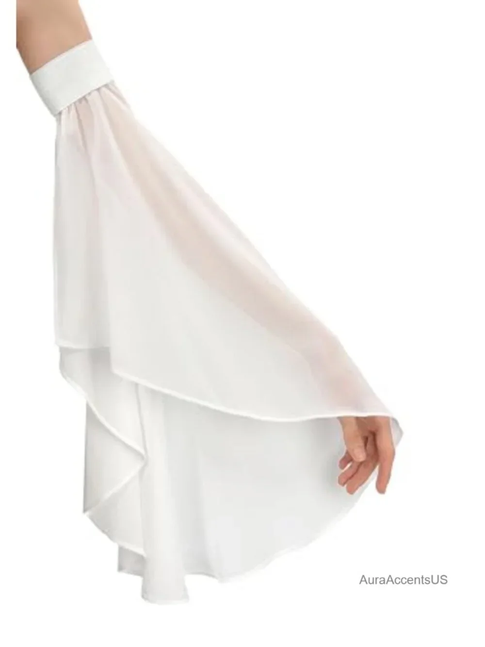 Women's Victorian Long Tulle Gloves Gothic Lace Chiffon Detachable Sleeves